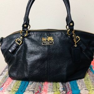 EUC Coach Madison Black Leather Handbag